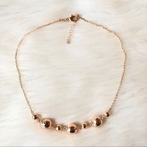 Monet Rose Gold Hammered Ball Necklace